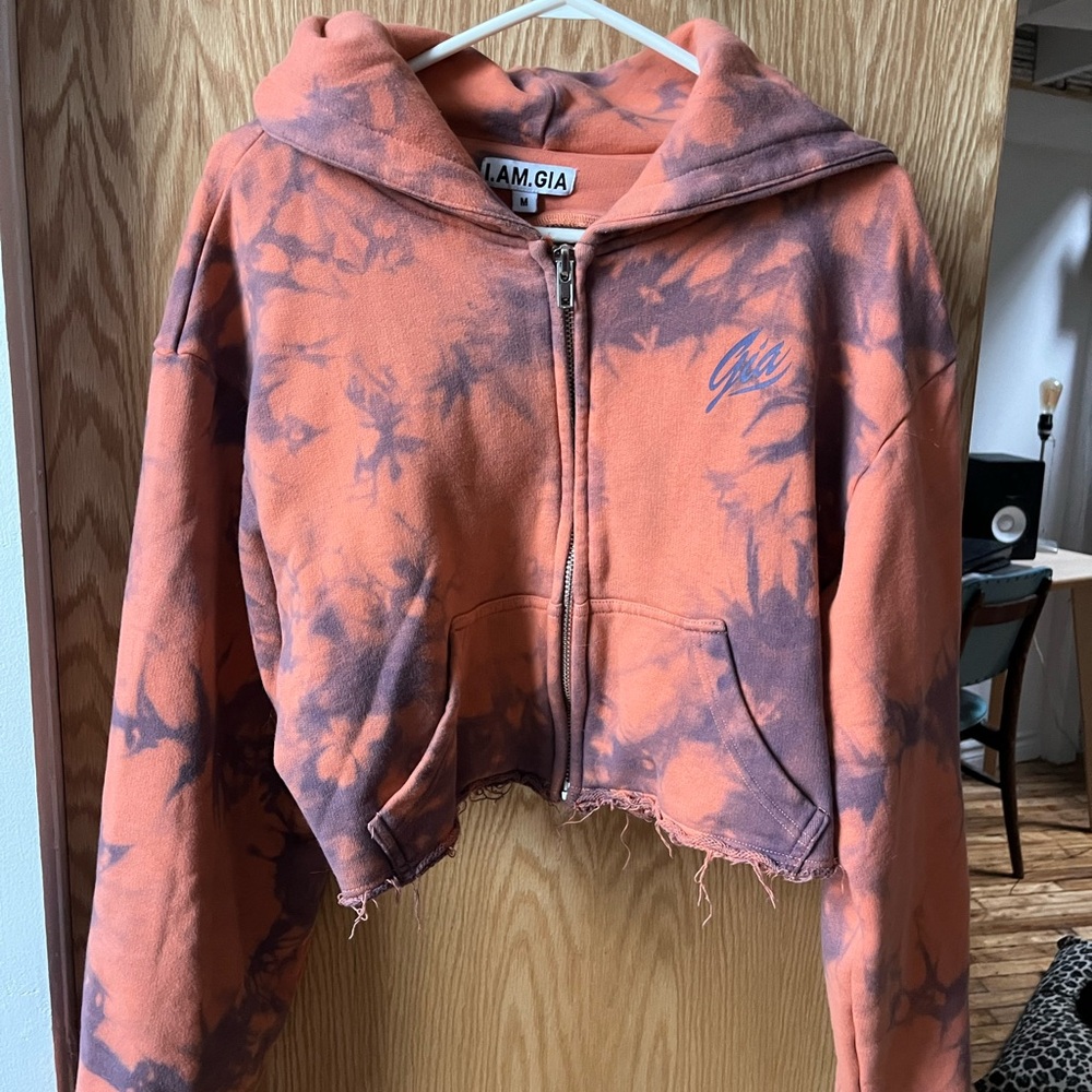 LAM.GIA Tie-Dye Cropped Hoodie